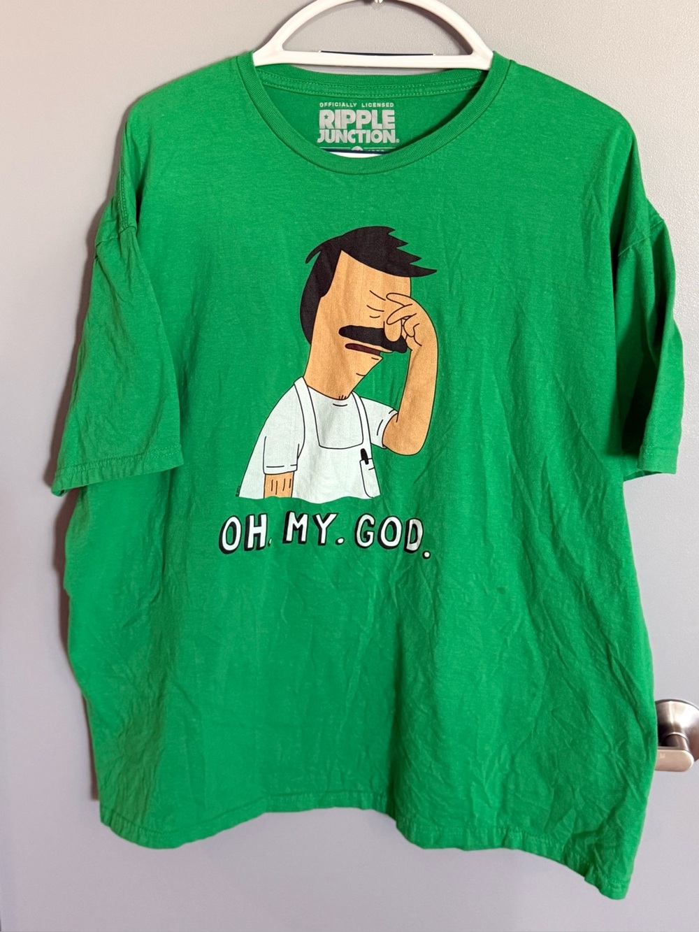Ripple Junction Men's Bright Green Tee with Bob’s Burgers ‘Oh. My. God.'